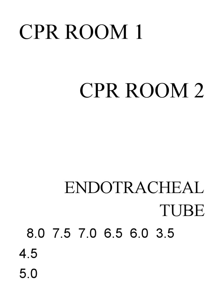 CPR Room Equipment Inventory | PDF
