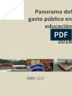 Panorama Del Gasto Público en Educación 2018 - Investigación y Estadística, MEC - 0