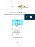 Identifying gaps in emergency sanitation, design of new kits to increase effectiveness in emergencies, workshop 22-23 Feb 2011
