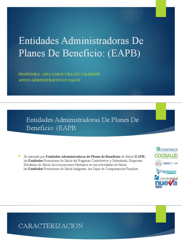 EAPB: Caracterización y Funciones en Salud | PDF | Business | Médico de ...