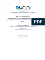 Propuesta de Mejora Del Clima Organizacional A Partir de La Gestión de Recursos Humanos en La Empresa Qmax Solutions S.A de C.V. en Tabasco, México