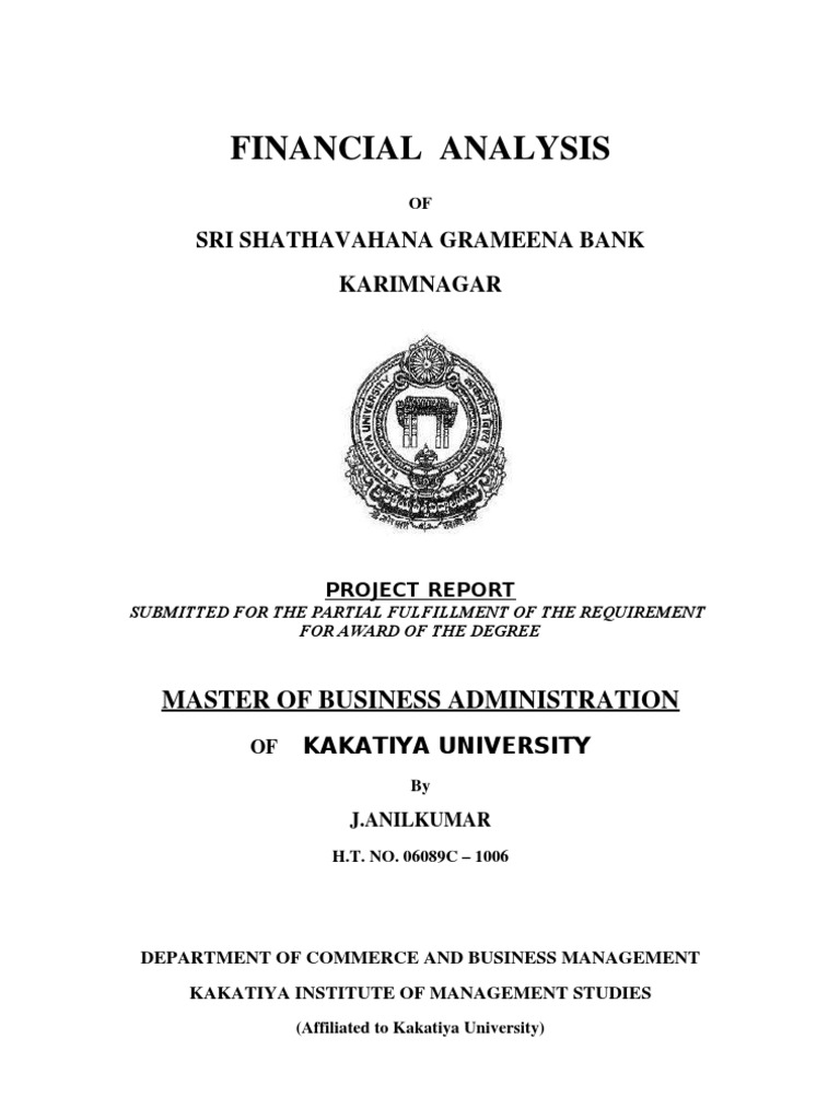 Sri Sathavahana Bank Financial Analysis | PDF | Educational Assessment ...