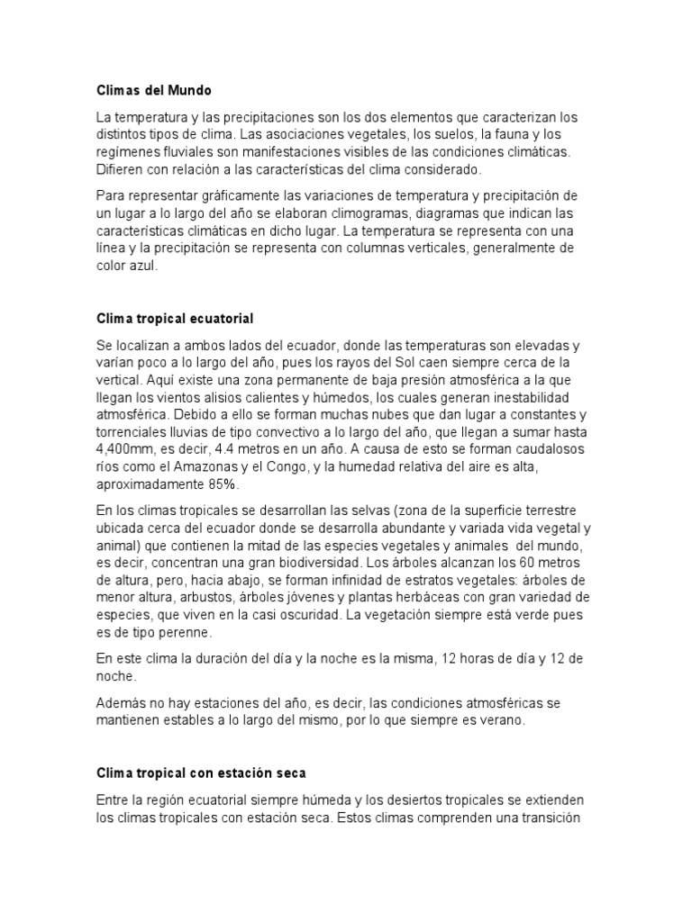 Mapa de Climas del Mundo | PDF | Desierto | Clima