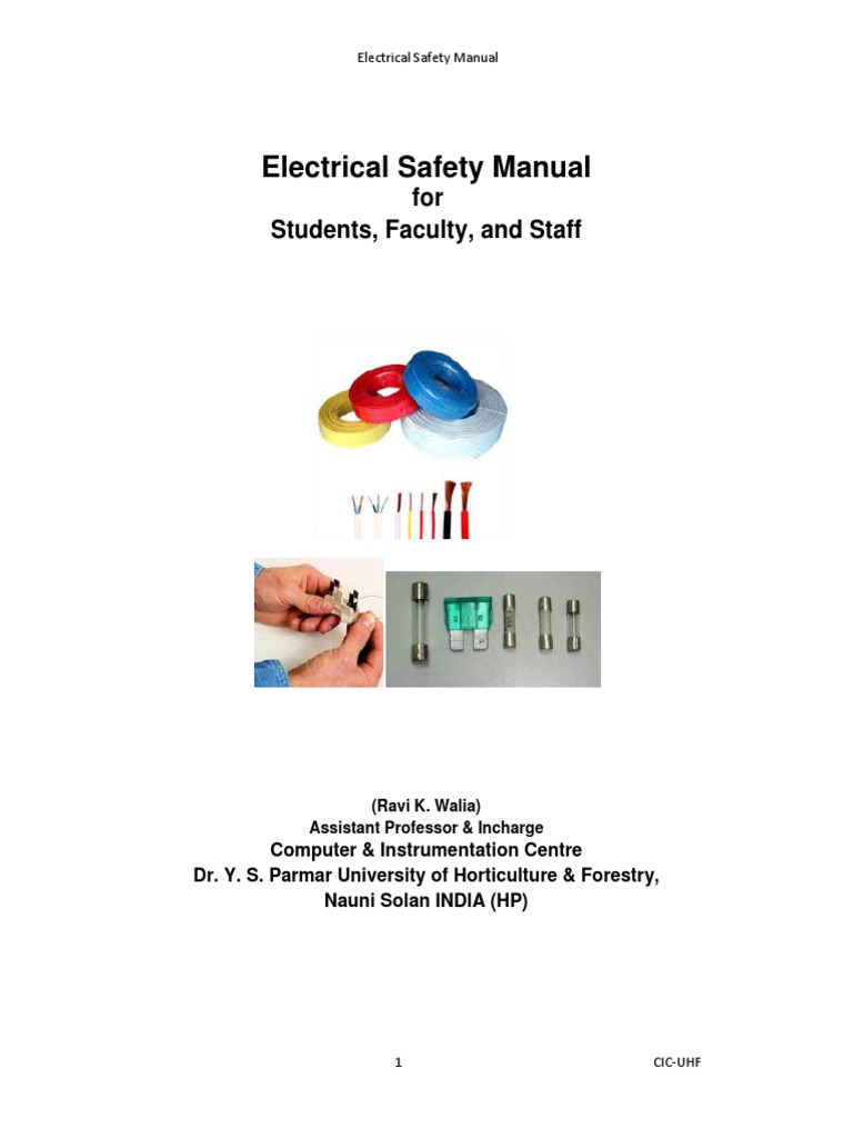 Electrical Safety Manual For Students, Faculty, and Staff PDF Fuse