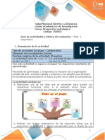 Guía de Actividades y Rúbrica de Evaluación - Unidad 1 - Fase 1 - Diagnóstico