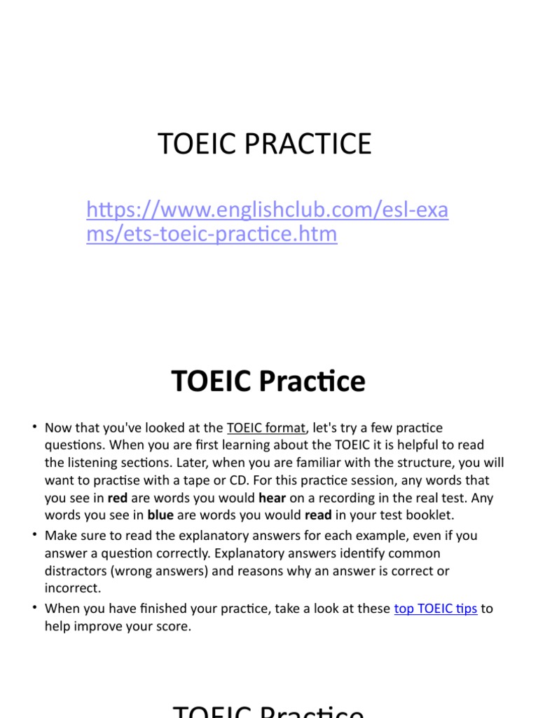 English Language Teachers in Saudi Arabia to Benefit from the TOEFL® Test |  Amideast BEST PRACTICE FOR THE TOEICL&amp;R TEST -…