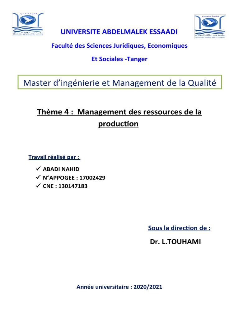 Management des ressources de production | PDF | Inventaire | Informatique