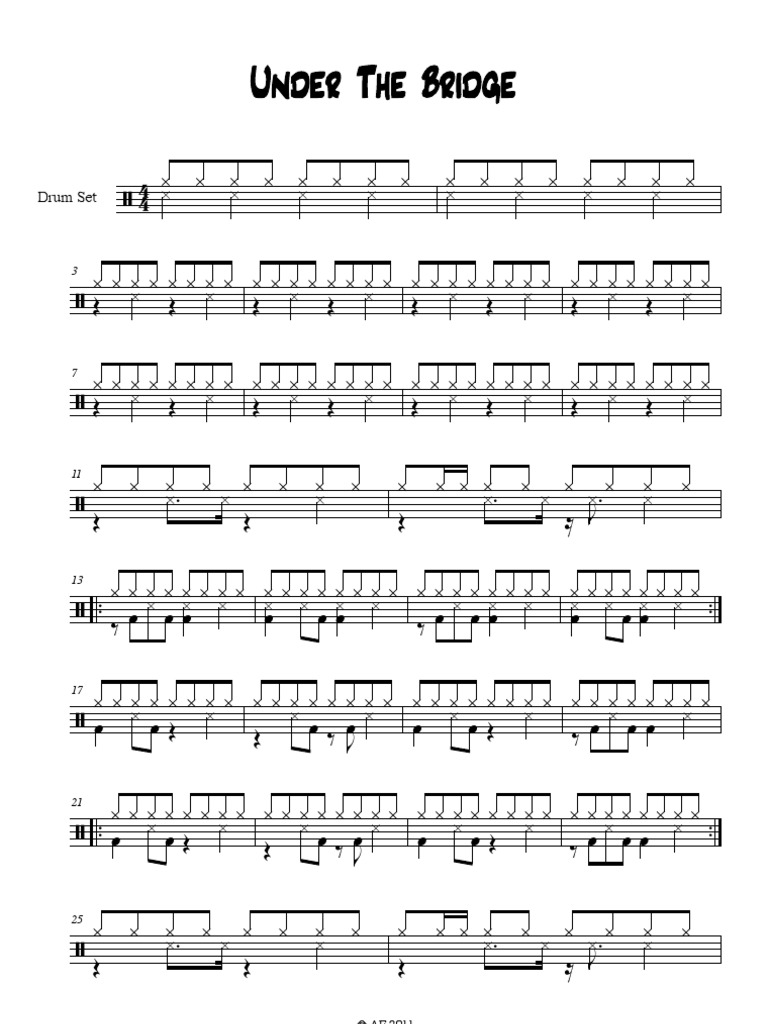 Drum Chart Under The Bridge PDF