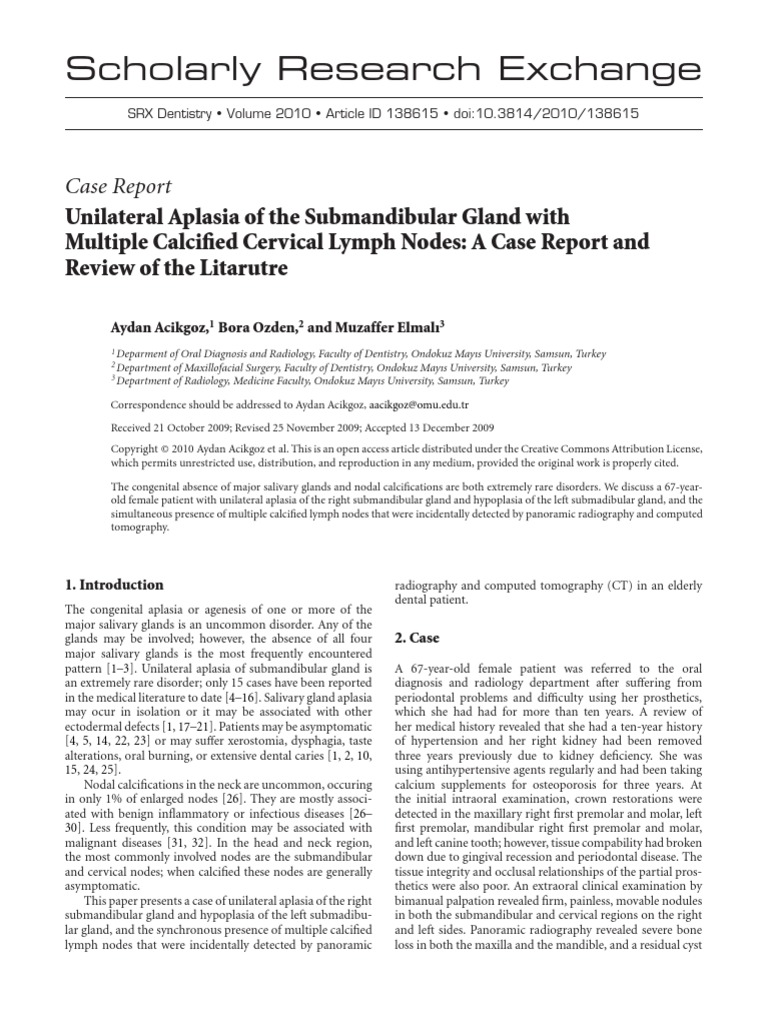 Scholarly Research Exchange Case Report PDF Neck Ct Scan