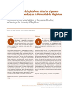 Efectividad Del Uso de La Plataforma Virtual en El Proceso de Enseñanza y Aprendizaje en La Universidad Del Magdalena