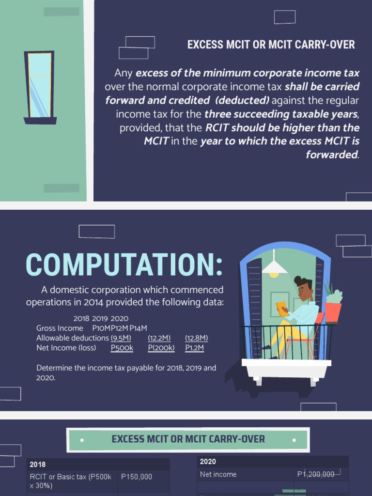 MCIT Calculation and Carry-Over Guide | PDF | Corporate Tax In The ...