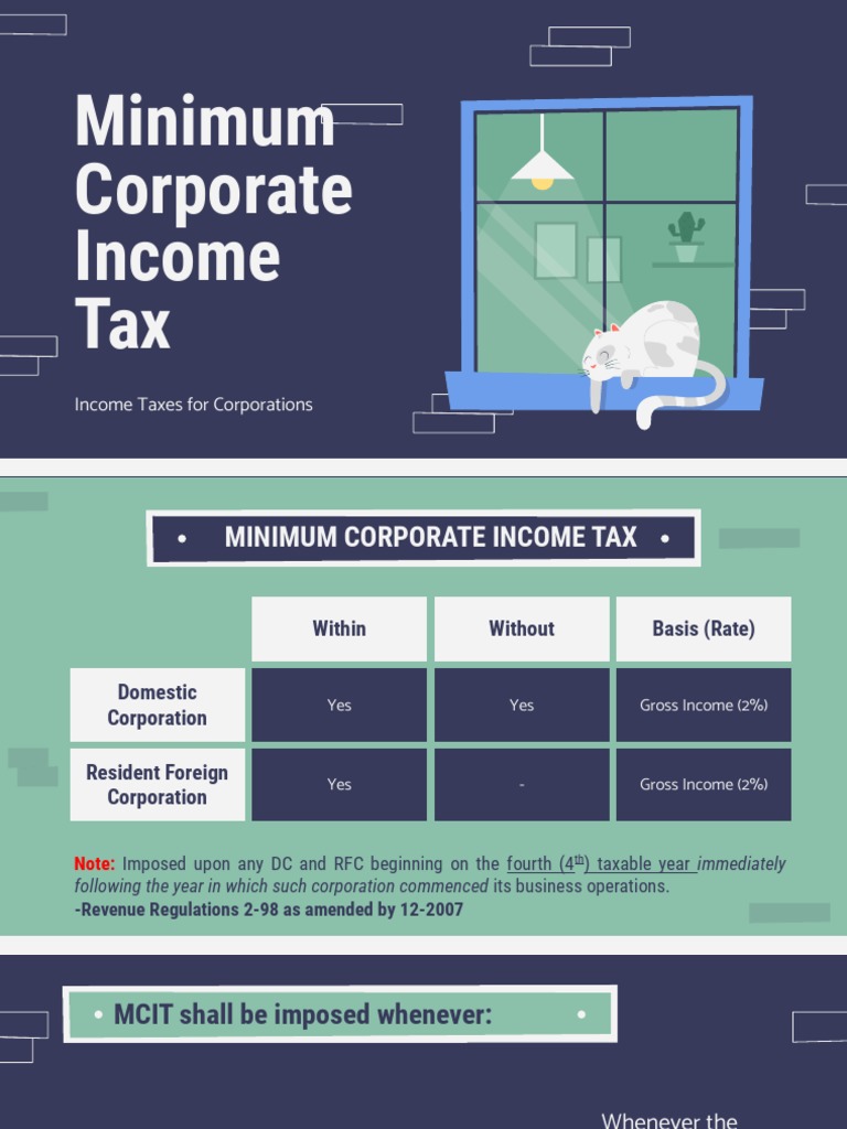 Minimum Corporate Income Tax 1 | PDF | Corporate Tax In The United ...