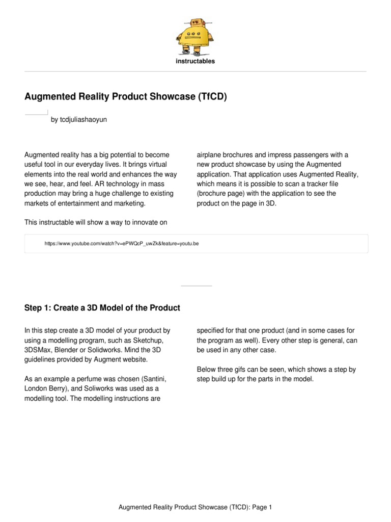 Augmented Reality Product Showcase (TFCD) : Step 1: Create A 3D Model ...