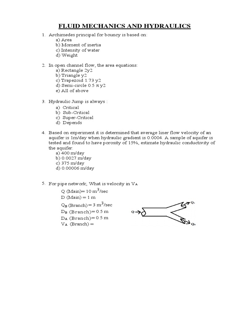 Fluid Mechanics and Hydralauics Engineering (Qwoa) | PDF | Gases ...