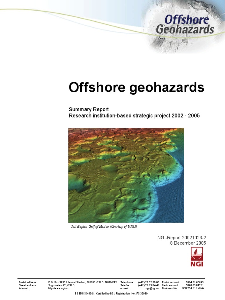 Offshore Geohazards Risk Assessment Report | PDF | Risk Management ...
