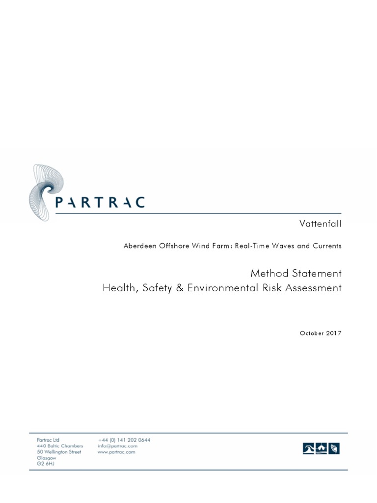 Method Statement Health, Safety & Environmental Risk Assessment | PDF ...