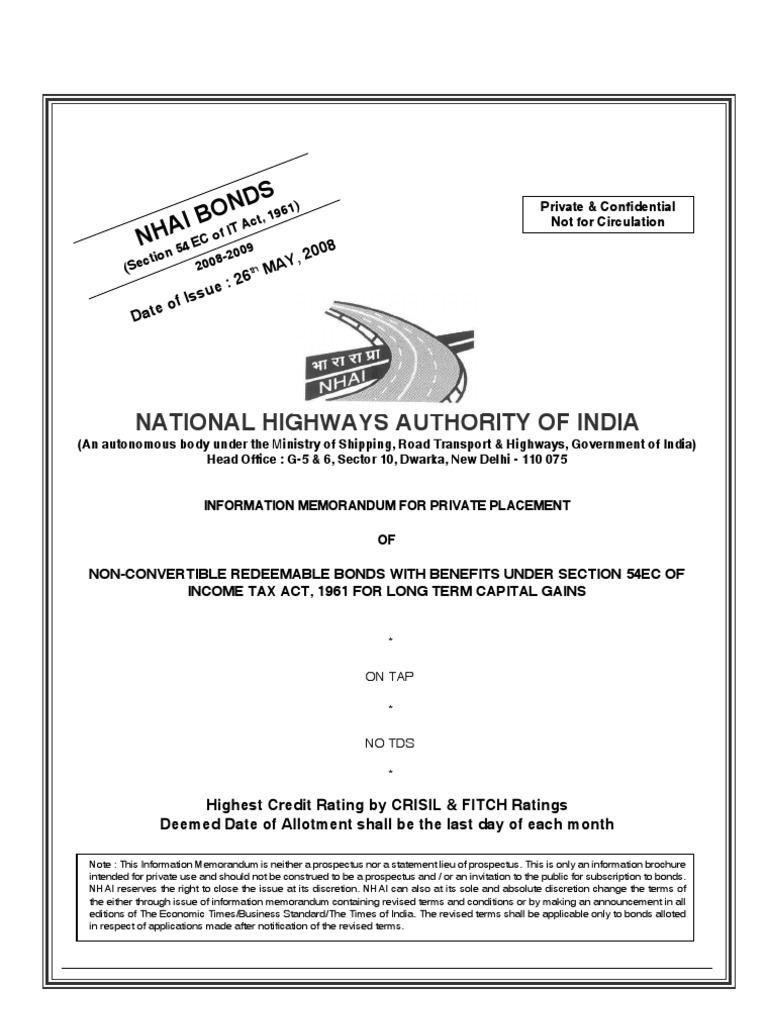 Prospectus Nhai PDF Bonds (Finance) Cheque