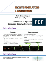 Plant Growth Regulators in Agriculture: Department of Agronomy Bahauddin Zakariya University Multan