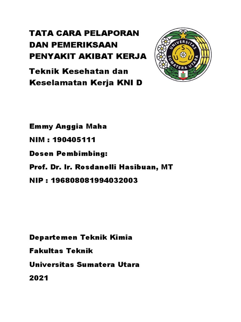 Tata Cara Pelaporan Dan Pemeriksaan Penyakit Akibat Kerja Pdf