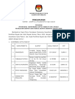 Pengumuman Pemenang Sayembara