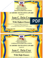 Juan C. Dela Cruz: With Highest Honors