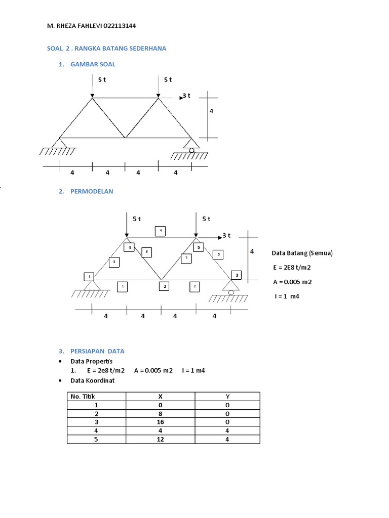 Truss Analysis Data and Results | PDF | Physical Quantities | Continuum ...