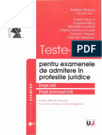 Teste-grila Pentru Examenele de Admitere in Profesiile Juridice; Drept Civil; Drept Procesual Civil - Adrian Stoica Coordonator Serch