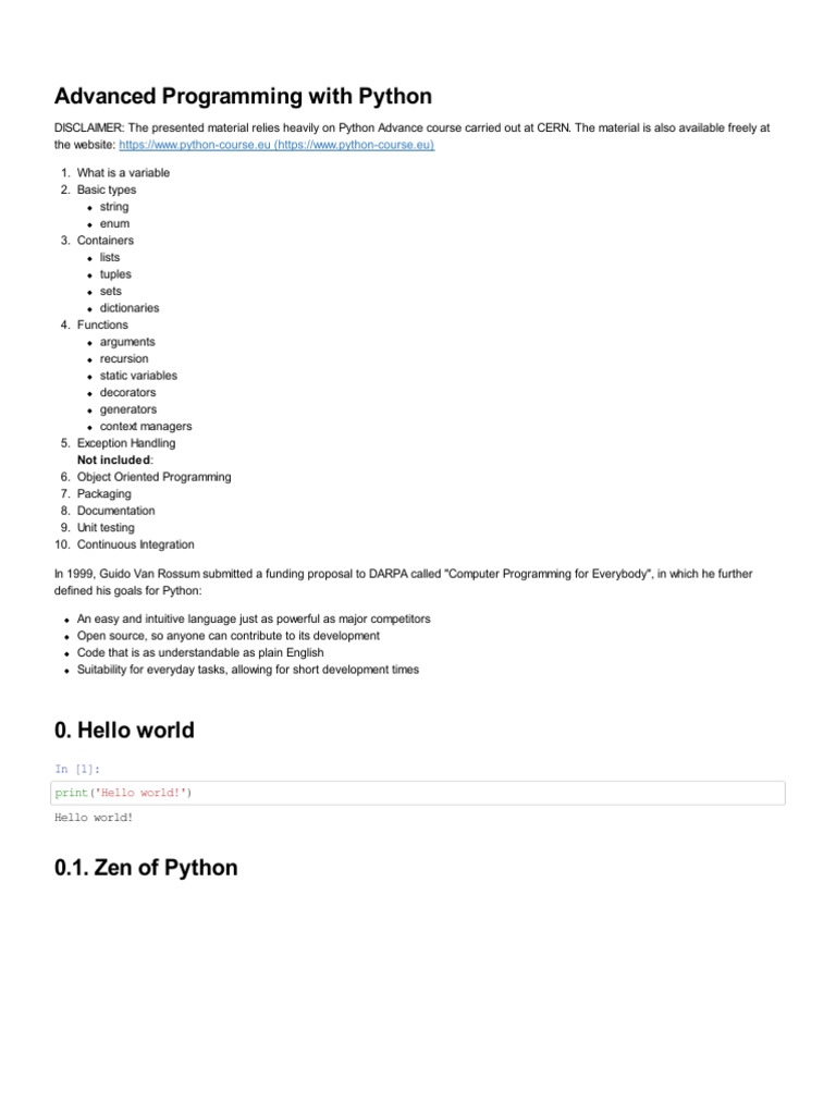 Advanced Programming With Python | Download Free PDF | Parameter ...