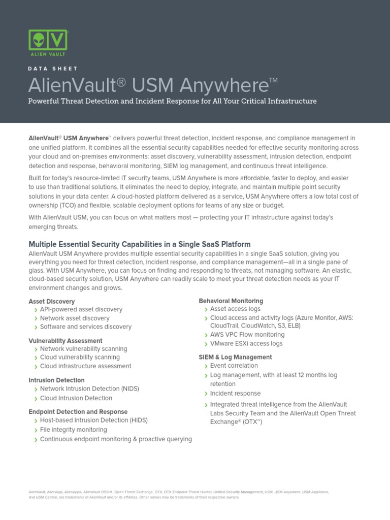 Alien Vault USM | PDF | Cloud Computing | Hyper V