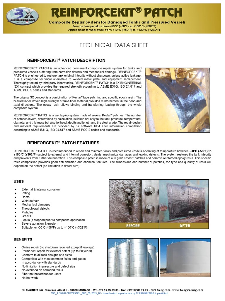 Technical Data Sheet: Composite Repair System For Damaged Tanks and ...