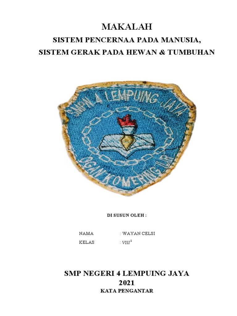 Makalah Sistem Pencernaan Manusia, Sistem Gerak Pada Hewan Tumbuhan | PDF