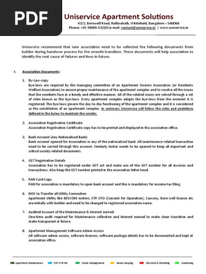 Builder Handover Checklist