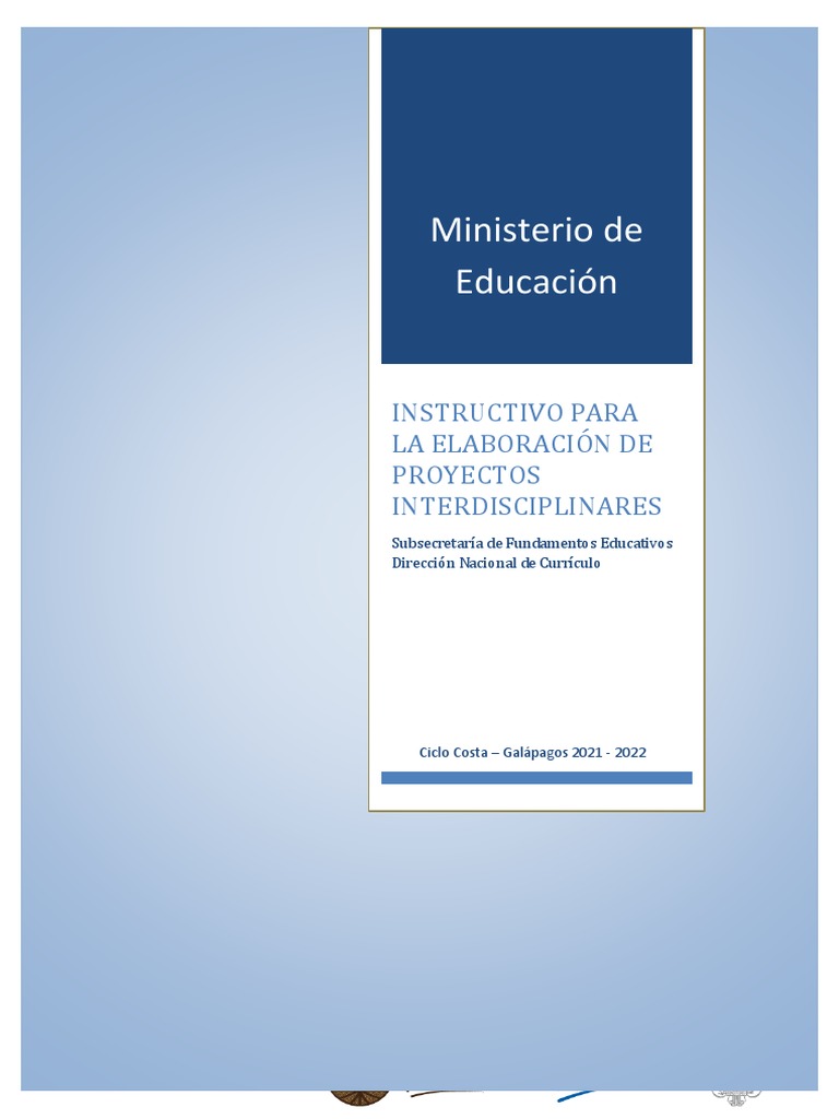 Instructivo para Proyectos Interdisciplinarios | PDF | Evaluación ...