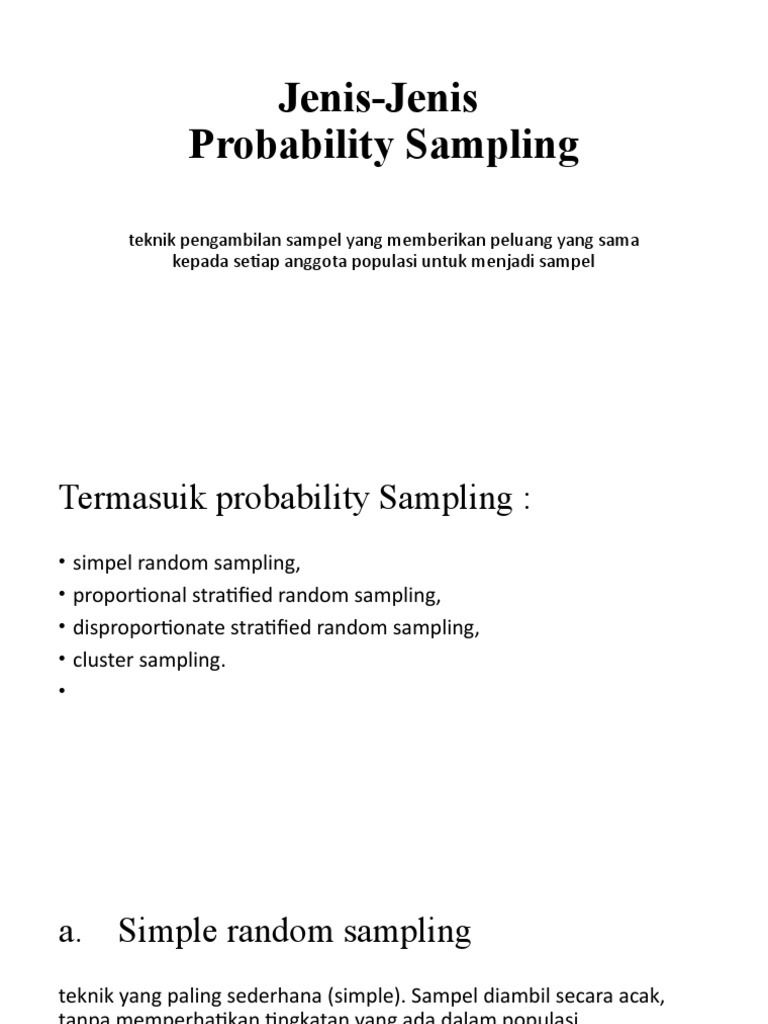 Probabilitas Sampling 2 | PDF | Karier & Perkembangan | Sains & Matematika