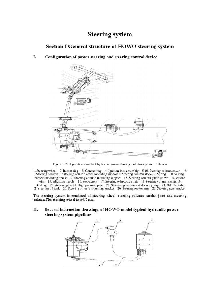 HOWO Hydraulic Power Steering System | PDF | Steering | Pump