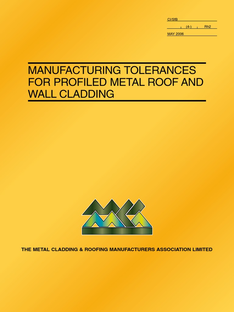 Manufacturing Tolerances For Profiled Metal | PDF | Sheet Metal | Roof