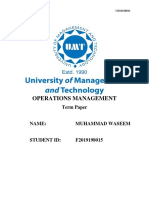 Operations Management Term Paper
