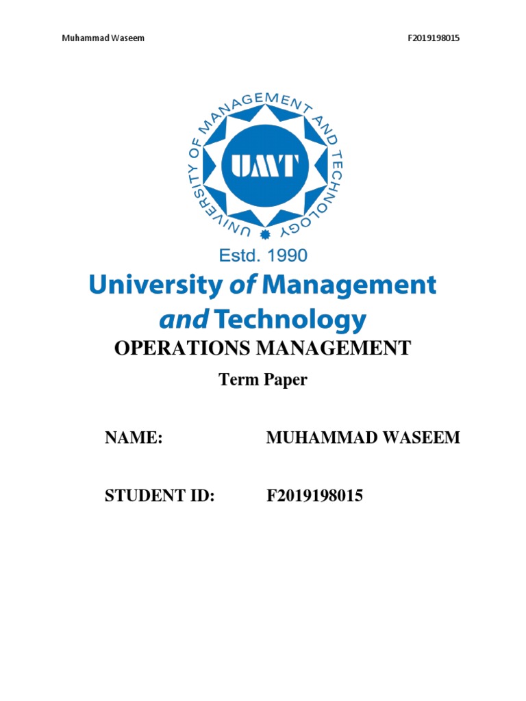operations management term paper