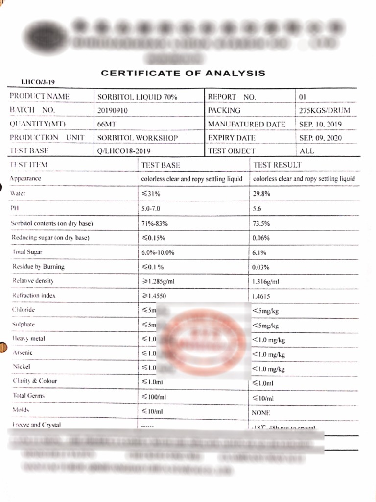 Spesifikasi Bahan Baku Tertentu BTP Contoh | PDF