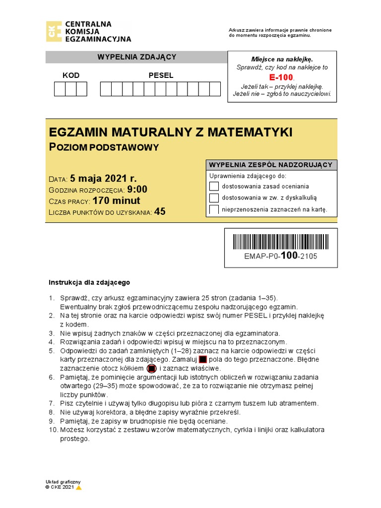 Matura Z Matematyki Czerwiec 2019 Arkusz