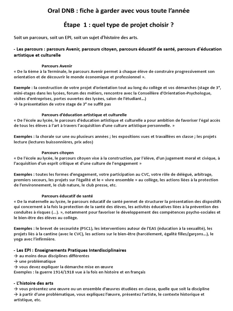 Presentation Oral Dnb Pour Les 3e Pdf Education Sexuelle Nature Humaine