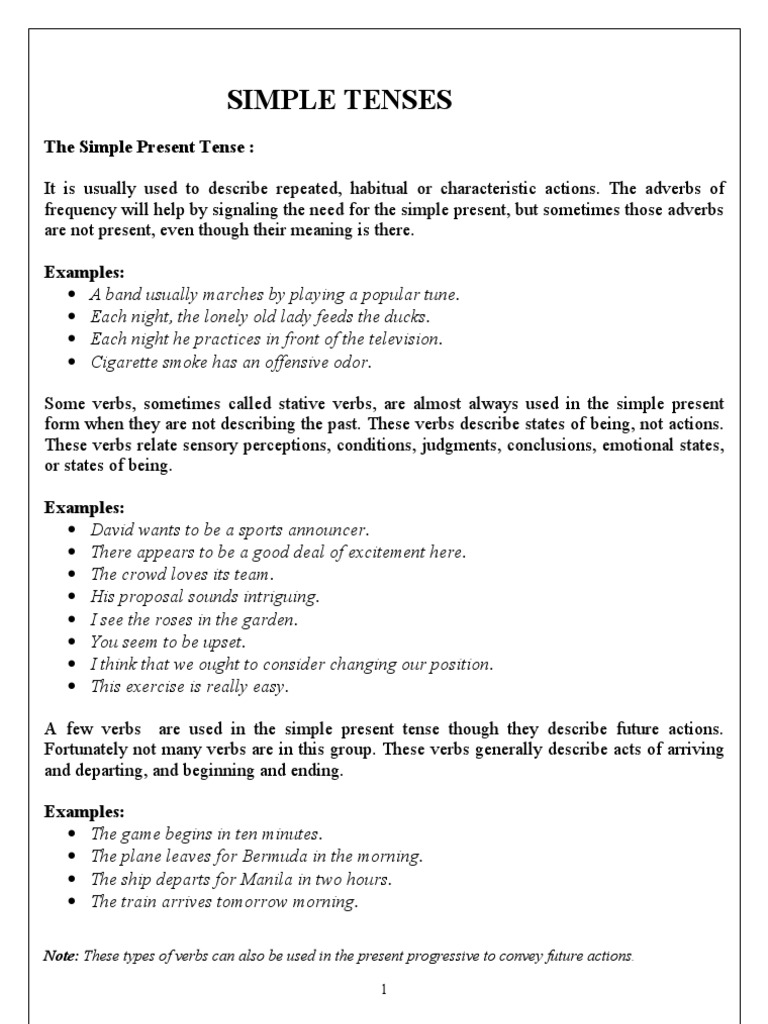 English Grammar Tenses