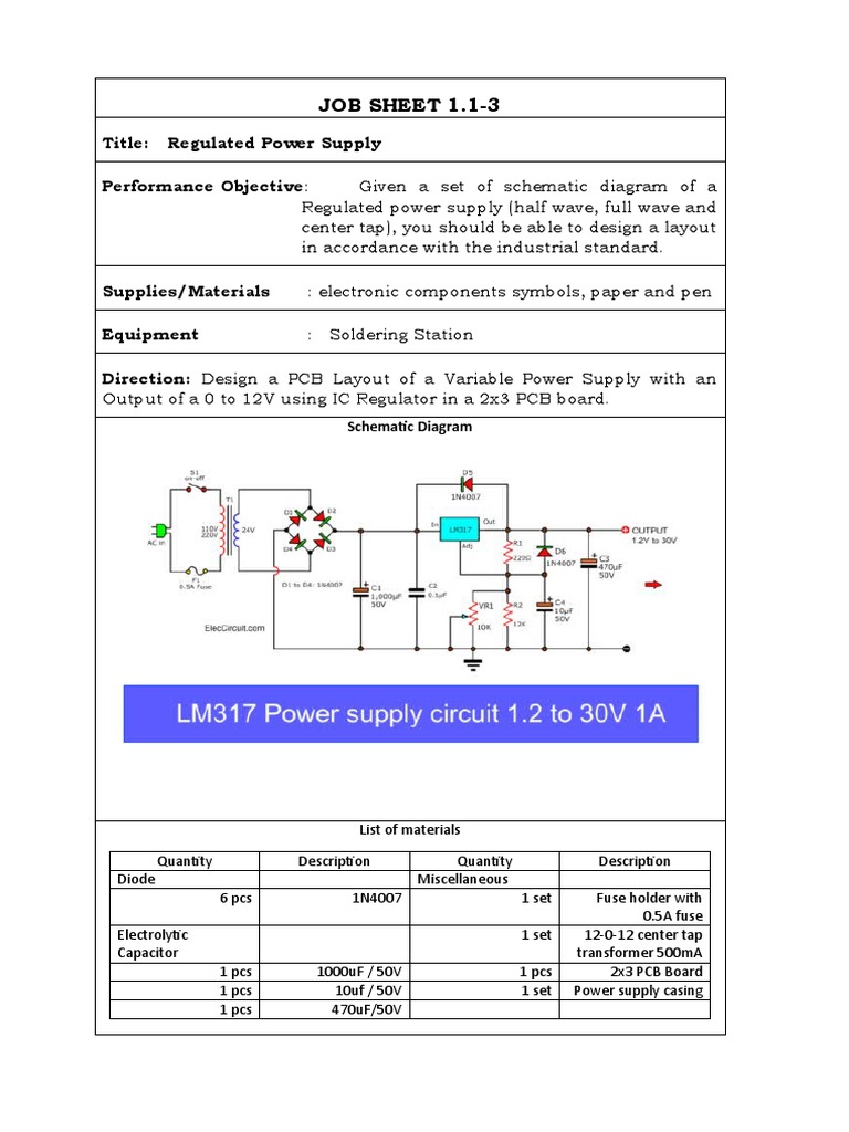 Job Sheet 3 Lm317 Variable | PDF | Science & Mathematics | Computers