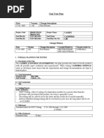 Date Change Description: Unit Test Plan