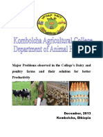Major Problems Observed in The College's Dairy and Poultry Farms and Their Solution For Better Productivity