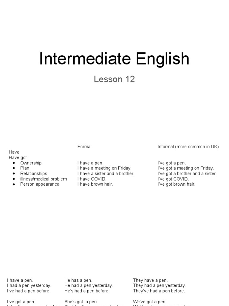 English Grammar: Using 