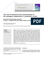 The Role of Teamwork and Communication in The Emergency Department: A Systematic Review