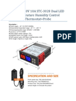 AC110-220V 10A Dual LED Thermostat Humidity Controller