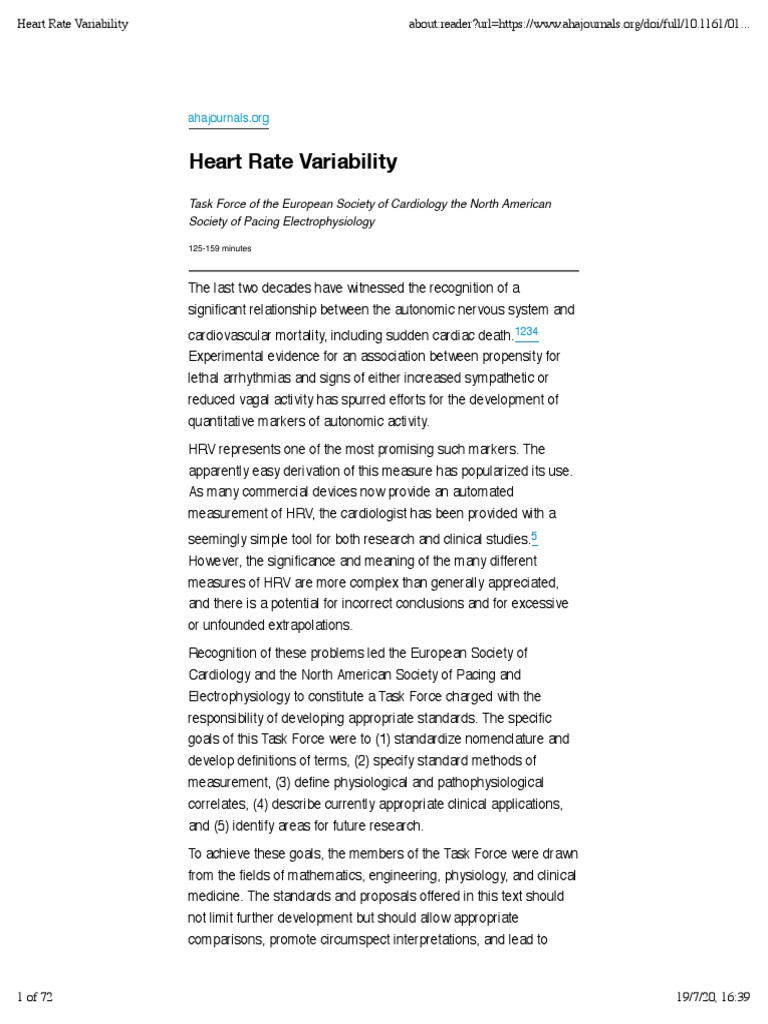 Introduction To Heart Rate Variability | PDF | Spectral Density | Heart ...