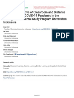 Student Perspective on Classroom vs Distance Learning During COVID